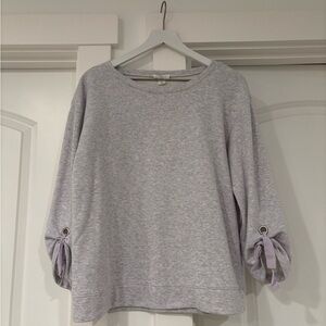 LOFT purple sweatshirt with bow detail. Size S #loungewear #cozy